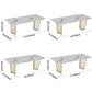 Rectangle Sintered Stone White Dining Table Glam Double Pedestal Table for Dining Room Clearhalo ' dining_table' 'Dining Tables & Seating' 'Dining Tables' 'furn' 'furn_dining_table' 'Furniture' 'furniture_dining_table' 'Kitchen & Dining Furniture' 'kitchen&dining_furn' 'kitchen' 'kitchen_dining_table' 3724069