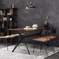 Industrial Style Solid Wood Dining Table Rectangle Table with Black Frame for Home Use Clearhalo ' dining_table' 'Dining Tables & Seating' 'Dining Tables' 'furn' 'furn_dining_table' 'Furniture' 'furniture_dining_table' 'Kitchen & Dining Furniture' 'kitchen&dining_furn' 'kitchen' 'kitchen_dining_table' 3724072