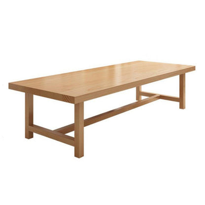 Rectangle Pine Solid Wood Table Modern Dining Table Trestle Base for Restaurant Without Chairs Clearhalo ' dining_table' 'Dining Tables & Seating' 'Dining Tables' 'furn' 'furn_dining_table' 'Furniture' 'furniture_dining_table' 'Kitchen & Dining Furniture' 'kitchen&dining_furn' 'kitchen' 'kitchen_dining_table' 3724083
