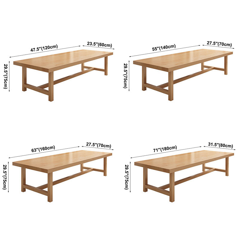 Rectangle Pine Solid Wood Table Modern Dining Table Trestle Base for Restaurant Clearhalo ' dining_table' 'Dining Tables & Seating' 'Dining Tables' 'furn' 'furn_dining_table' 'Furniture' 'furniture_dining_table' 'Kitchen & Dining Furniture' 'kitchen&dining_furn' 'kitchen' 'kitchen_dining_table' 3724088