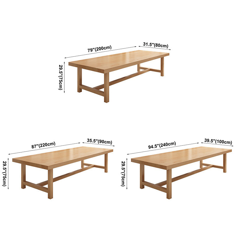 Rectangle Pine Solid Wood Table Modern Dining Table Trestle Base for Restaurant Clearhalo ' dining_table' 'Dining Tables & Seating' 'Dining Tables' 'furn' 'furn_dining_table' 'Furniture' 'furniture_dining_table' 'Kitchen & Dining Furniture' 'kitchen&dining_furn' 'kitchen' 'kitchen_dining_table' 3724089