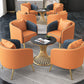 Round Shape Luxury Dining Table White Tone Fixed Table with Sintered Stone Clearhalo ' dining_table' 'Dining Tables & Seating' 'Dining Tables' 'furn' 'furn_dining_table' 'Furniture' 'furniture_dining_table' 'Kitchen & Dining Furniture' 'kitchen&dining_furn' 'kitchen' 'kitchen_dining_table' 3724110