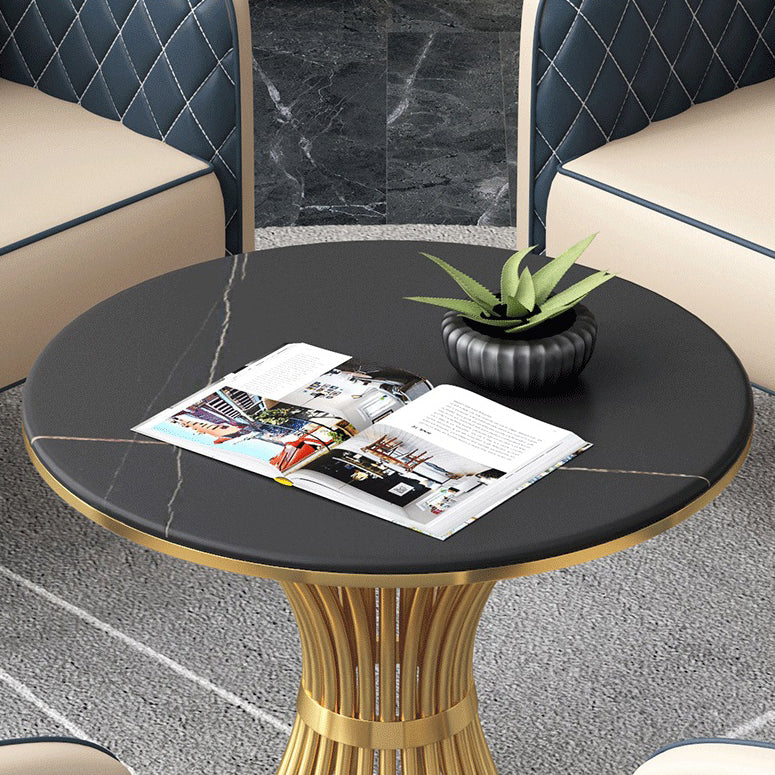Round Shape Luxury Dining Table White Tone Fixed Table with Sintered Stone Clearhalo ' dining_table' 'Dining Tables & Seating' 'Dining Tables' 'furn' 'furn_dining_table' 'Furniture' 'furniture_dining_table' 'Kitchen & Dining Furniture' 'kitchen&dining_furn' 'kitchen' 'kitchen_dining_table' 3724113