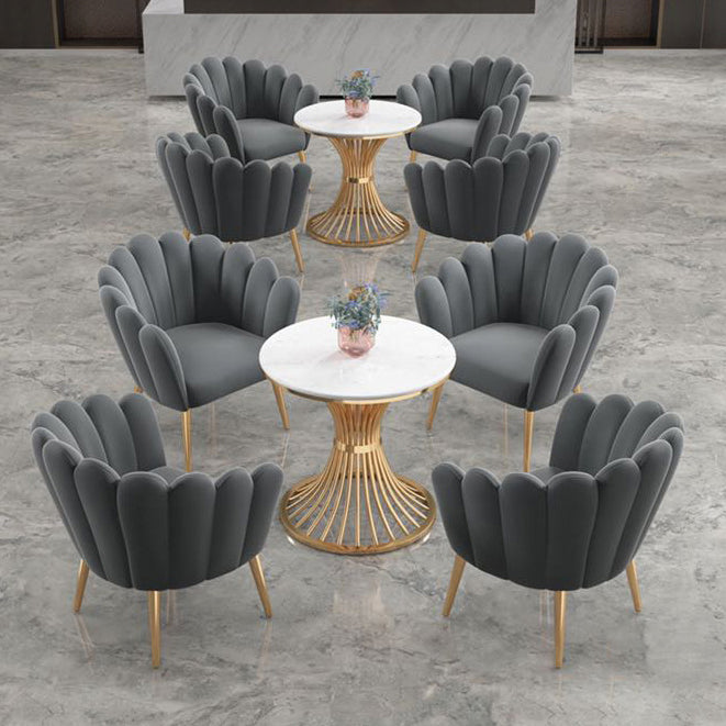 Round White Dining Table Sintered Stone Table Luxury Style with Pedestal Clearhalo ' dining_table' 'Dining Tables & Seating' 'Dining Tables' 'furn' 'furn_dining_table' 'Furniture' 'furniture_dining_table' 'Kitchen & Dining Furniture' 'kitchen&dining_furn' 'kitchen' 'kitchen_dining_table' 3724123