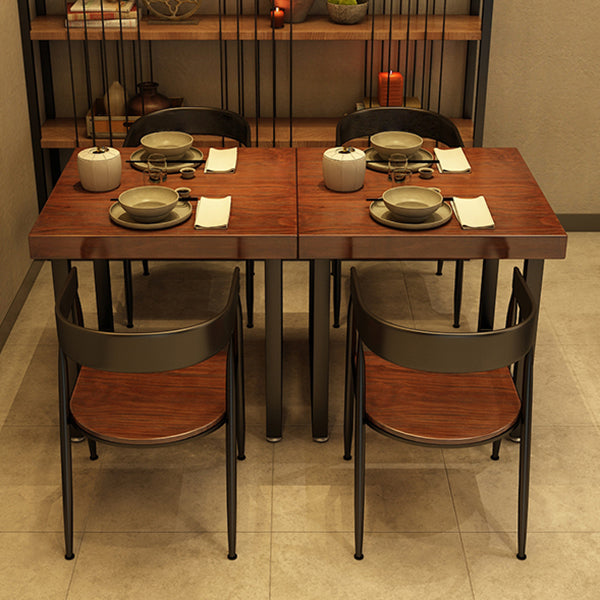 Industrial Wooden Dining Table Brown Square Table with Sled Base for Dinning Room Clearhalo ' dining_table' 'Dining Tables & Seating' 'Dining Tables' 'furn' 'furn_dining_table' 'Furniture' 'furniture_dining_table' 'Kitchen & Dining Furniture' 'kitchen&dining_furn' 'kitchen' 'kitchen_dining_table' 3724126