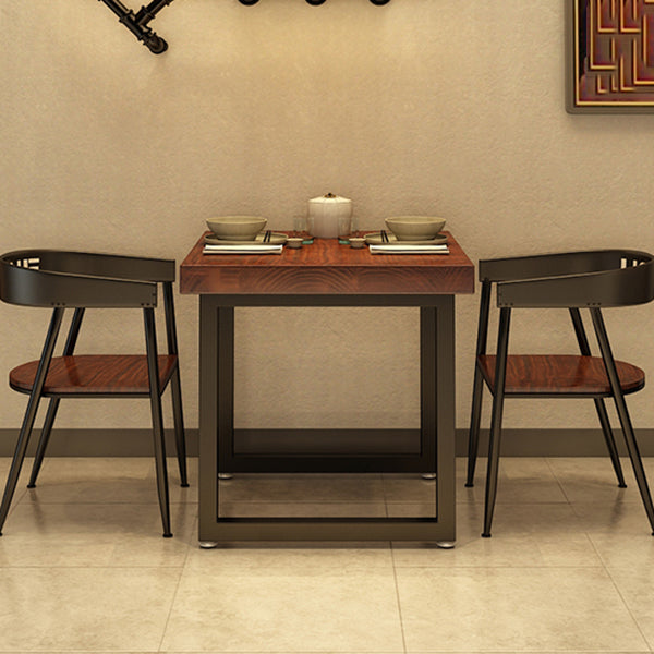 Industrial Wooden Dining Table Brown Square Table with Sled Base for Dinning Room Clearhalo ' dining_table' 'Dining Tables & Seating' 'Dining Tables' 'furn' 'furn_dining_table' 'Furniture' 'furniture_dining_table' 'Kitchen & Dining Furniture' 'kitchen&dining_furn' 'kitchen' 'kitchen_dining_table' 3724127