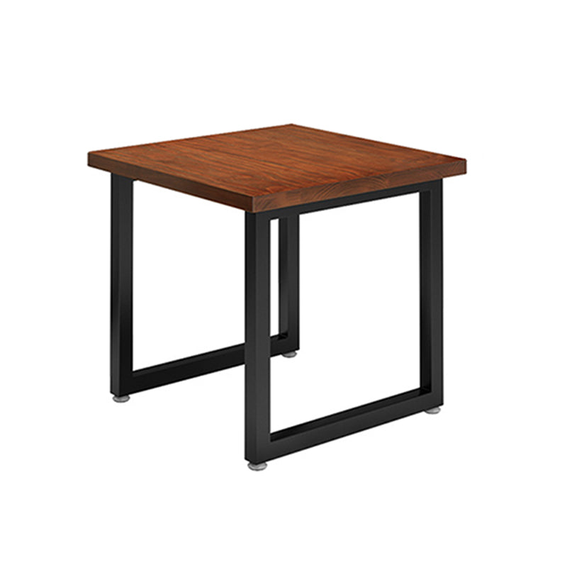 Industrial Wooden Dining Table Brown Square Table with Sled Base for Dinning Room Without Chairs Clearhalo ' dining_table' 'Dining Tables & Seating' 'Dining Tables' 'furn' 'furn_dining_table' 'Furniture' 'furniture_dining_table' 'Kitchen & Dining Furniture' 'kitchen&dining_furn' 'kitchen' 'kitchen_dining_table' 3724129