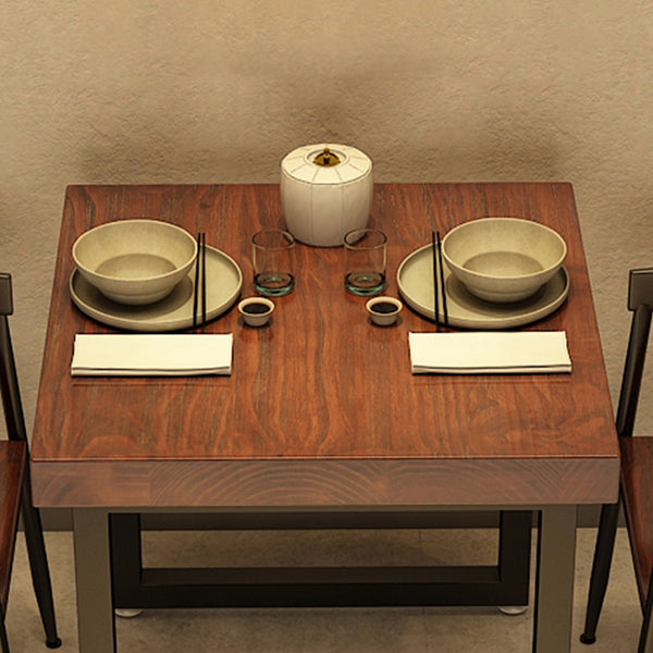 Industrial Wooden Dining Table Brown Square Table with Sled Base for Dinning Room Clearhalo ' dining_table' 'Dining Tables & Seating' 'Dining Tables' 'furn' 'furn_dining_table' 'Furniture' 'furniture_dining_table' 'Kitchen & Dining Furniture' 'kitchen&dining_furn' 'kitchen' 'kitchen_dining_table' 3724130