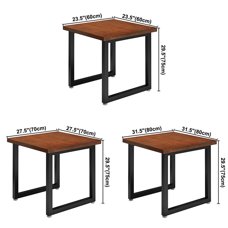 Industrial Wooden Dining Table Brown Square Table with Sled Base for Dinning Room Clearhalo ' dining_table' 'Dining Tables & Seating' 'Dining Tables' 'furn' 'furn_dining_table' 'Furniture' 'furniture_dining_table' 'Kitchen & Dining Furniture' 'kitchen&dining_furn' 'kitchen' 'kitchen_dining_table' 3724134