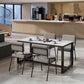 Industrial Rectangle Dining Table Sintered Stone Dining Table with Trestle Base for Dining Room Clearhalo ' dining_table' 'Dining Tables & Seating' 'Dining Tables' 'furn' 'furn_dining_table' 'Furniture' 'furniture_dining_table' 'Kitchen & Dining Furniture' 'kitchen&dining_furn' 'kitchen' 'kitchen_dining_table' 3724138