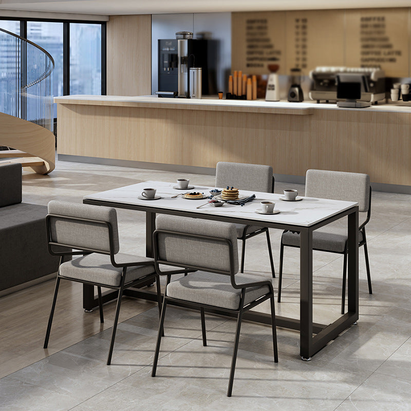 Industrial Rectangle Dining Table Sintered Stone Dining Table with Trestle Base for Dining Room Clearhalo ' dining_table' 'Dining Tables & Seating' 'Dining Tables' 'furn' 'furn_dining_table' 'Furniture' 'furniture_dining_table' 'Kitchen & Dining Furniture' 'kitchen&dining_furn' 'kitchen' 'kitchen_dining_table' 3724138
