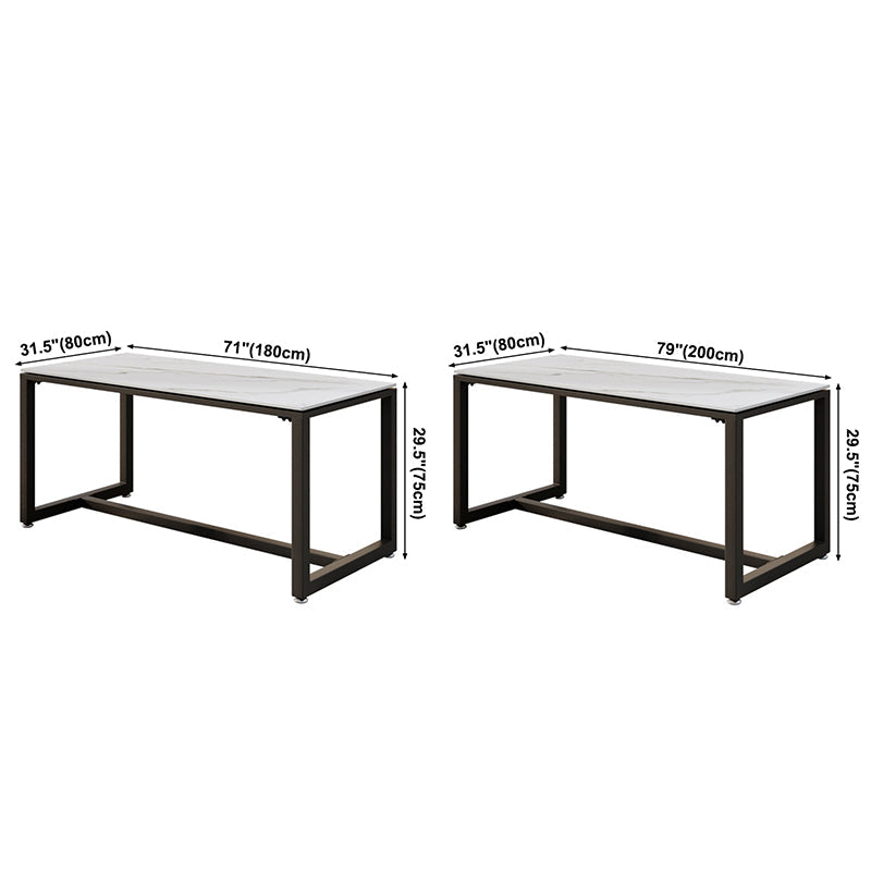 Industrial Rectangle Dining Table Sintered Stone Dining Table with Trestle Base for Dining Room Clearhalo ' dining_table' 'Dining Tables & Seating' 'Dining Tables' 'furn' 'furn_dining_table' 'Furniture' 'furniture_dining_table' 'Kitchen & Dining Furniture' 'kitchen&dining_furn' 'kitchen' 'kitchen_dining_table' 3724148