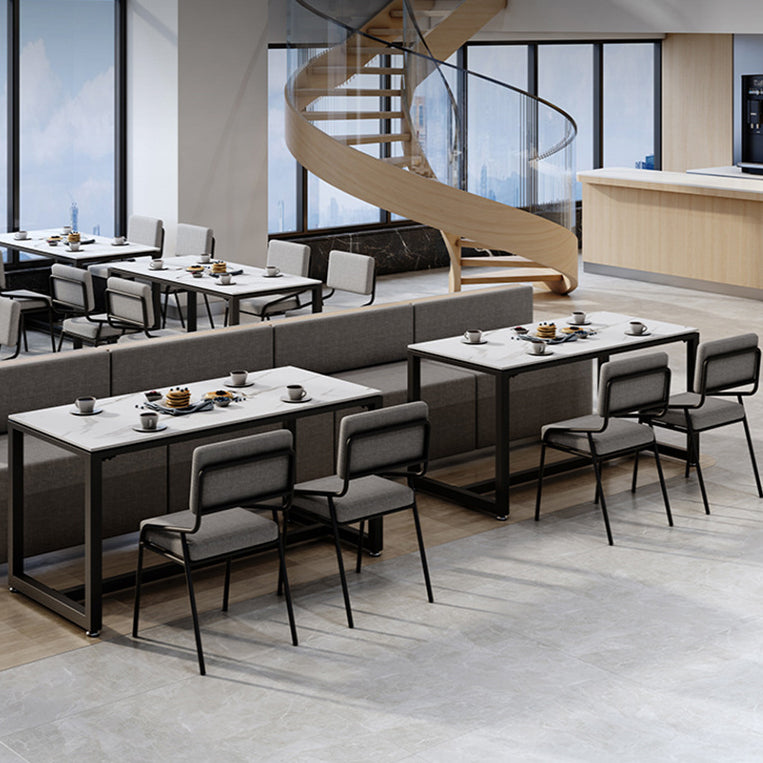 Industrial Rectangle Dining Table Sintered Stone Dining Table with Trestle Base for Dining Room Clearhalo ' dining_table' 'Dining Tables & Seating' 'Dining Tables' 'furn' 'furn_dining_table' 'Furniture' 'furniture_dining_table' 'Kitchen & Dining Furniture' 'kitchen&dining_furn' 'kitchen' 'kitchen_dining_table' 3724149