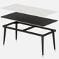 Simple Rectangle Shape Kitchen Dining Table Sintered Stone Dining Table with 4 Legs Base Clearhalo ' dining_table' 'Dining Tables & Seating' 'Dining Tables' 'furn' 'furn_dining_table' 'Furniture' 'furniture_dining_table' 'Kitchen & Dining Furniture' 'kitchen&dining_furn' 'kitchen' 'kitchen_dining_table' 3724155