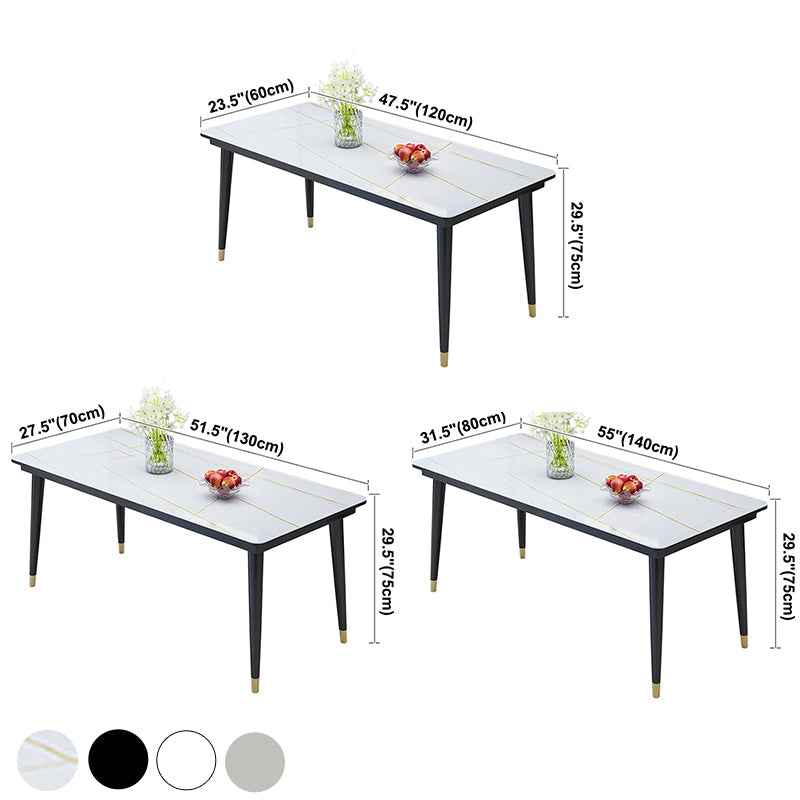 Simple Rectangle Shape Kitchen Dining Table Sintered Stone Dining Table with 4 Legs Base Clearhalo ' dining_table' 'Dining Tables & Seating' 'Dining Tables' 'furn' 'furn_dining_table' 'Furniture' 'furniture_dining_table' 'Kitchen & Dining Furniture' 'kitchen&dining_furn' 'kitchen' 'kitchen_dining_table' 3724158