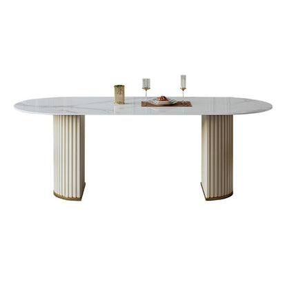 Metal Contemporary Free Form Indoor Table Sintered Stone Table for Dining Room Oval Without Chairs Clearhalo ' dining_table' 'Dining Tables & Seating' 'Dining Tables' 'furn' 'furn_dining_table' 'Furniture' 'furniture_dining_table' 'Kitchen & Dining Furniture' 'kitchen&dining_furn' 'kitchen' 'kitchen_dining_table' 3724160