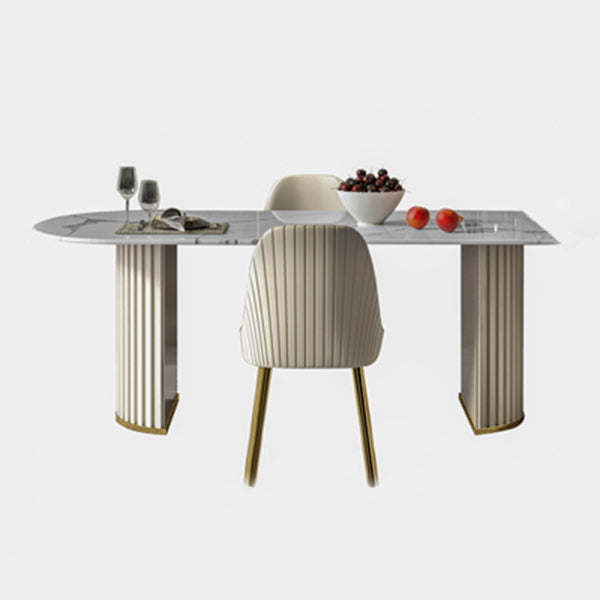 Metal Contemporary Free Form Indoor Table Sintered Stone Table for Dining Room Clearhalo ' dining_table' 'Dining Tables & Seating' 'Dining Tables' 'furn' 'furn_dining_table' 'Furniture' 'furniture_dining_table' 'Kitchen & Dining Furniture' 'kitchen&dining_furn' 'kitchen' 'kitchen_dining_table' 3724164