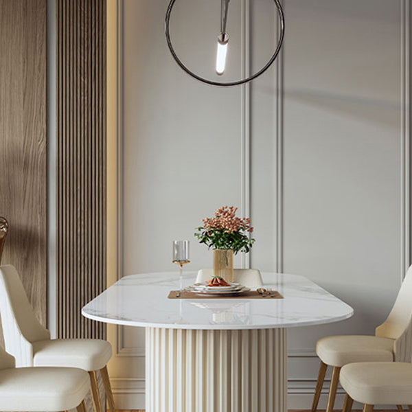 Metal Contemporary Free Form Indoor Table Sintered Stone Table for Dining Room Clearhalo ' dining_table' 'Dining Tables & Seating' 'Dining Tables' 'furn' 'furn_dining_table' 'Furniture' 'furniture_dining_table' 'Kitchen & Dining Furniture' 'kitchen&dining_furn' 'kitchen' 'kitchen_dining_table' 3724165