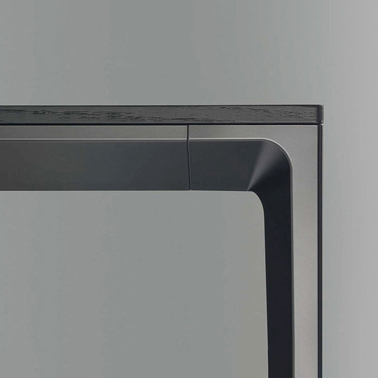 Sintered Stone Top Dining Table Rectangle Table in Grey with Metal Base and 4 Legs Clearhalo ' dining_table' 'Dining Tables & Seating' 'Dining Tables' 'furn' 'furn_dining_table' 'Furniture' 'furniture_dining_table' 'Kitchen & Dining Furniture' 'kitchen&dining_furn' 'kitchen' 'kitchen_dining_table' 3724175