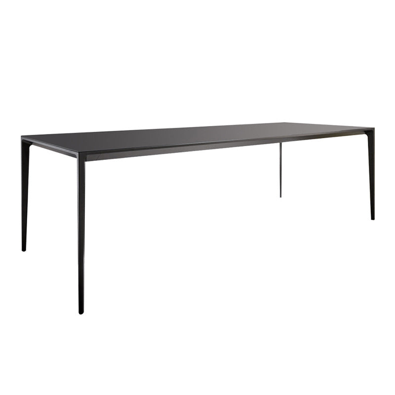 Sintered Stone Top Dining Table Rectangle Table in Grey with Metal Base and 4 Legs Clearhalo ' dining_table' 'Dining Tables & Seating' 'Dining Tables' 'furn' 'furn_dining_table' 'Furniture' 'furniture_dining_table' 'Kitchen & Dining Furniture' 'kitchen&dining_furn' 'kitchen' 'kitchen_dining_table' 3724176