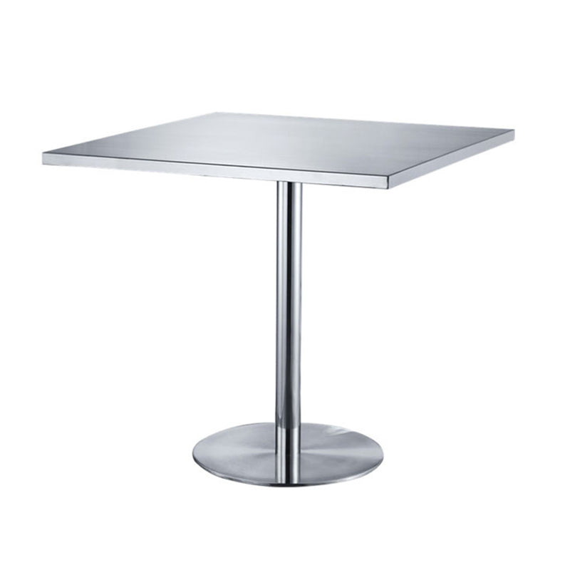 Industrial Style Stainless Steel Dining Table Square Table for Dinning Room Without Chairs Clearhalo ' dining_table' 'Dining Tables & Seating' 'Dining Tables' 'furn' 'furn_dining_table' 'Furniture' 'furniture_dining_table' 'Kitchen & Dining Furniture' 'kitchen&dining_furn' 'kitchen' 'kitchen_dining_table' 3724183