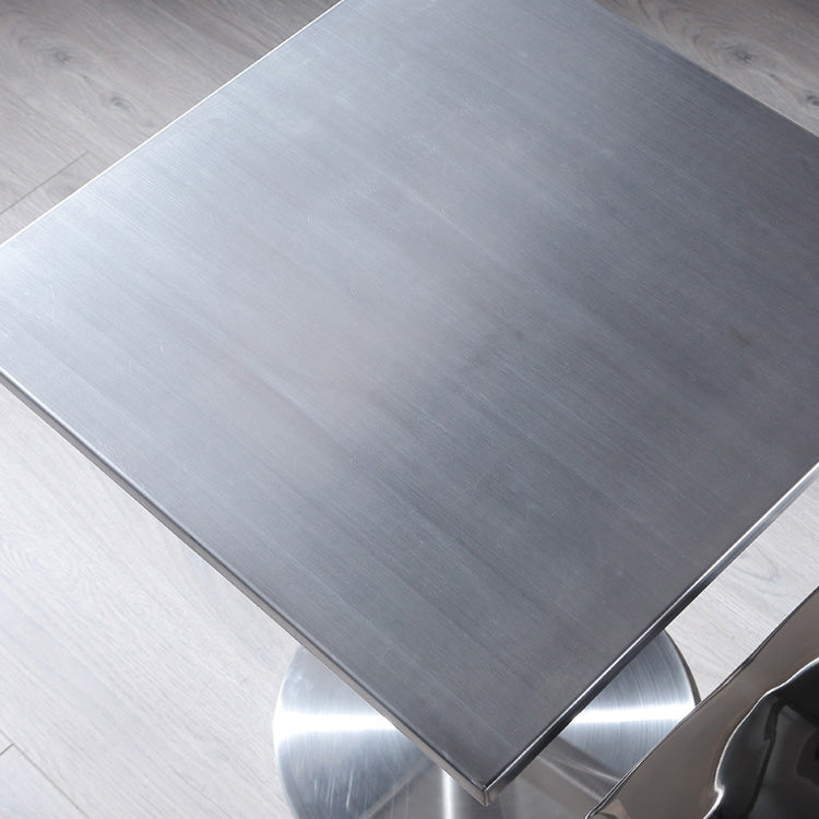 Industrial Style Stainless Steel Dining Table Square Table for Dinning Room Clearhalo ' dining_table' 'Dining Tables & Seating' 'Dining Tables' 'furn' 'furn_dining_table' 'Furniture' 'furniture_dining_table' 'Kitchen & Dining Furniture' 'kitchen&dining_furn' 'kitchen' 'kitchen_dining_table' 3724184
