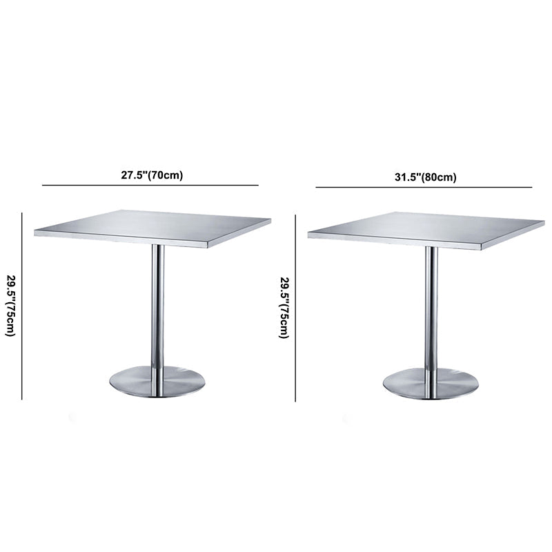 Industrial Style Stainless Steel Dining Table Square Table for Dinning Room Clearhalo ' dining_table' 'Dining Tables & Seating' 'Dining Tables' 'furn' 'furn_dining_table' 'Furniture' 'furniture_dining_table' 'Kitchen & Dining Furniture' 'kitchen&dining_furn' 'kitchen' 'kitchen_dining_table' 3724188