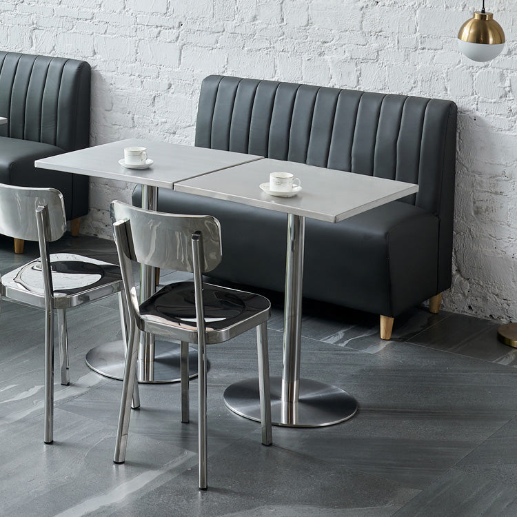 Industrial Style Stainless Steel Dining Table Square Table for Dinning Room Clearhalo ' dining_table' 'Dining Tables & Seating' 'Dining Tables' 'furn' 'furn_dining_table' 'Furniture' 'furniture_dining_table' 'Kitchen & Dining Furniture' 'kitchen&dining_furn' 'kitchen' 'kitchen_dining_table' 3724189