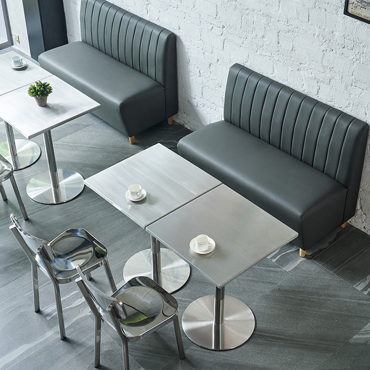 Industrial Style Stainless Steel Dining Table Square Table for Dinning Room Clearhalo ' dining_table' 'Dining Tables & Seating' 'Dining Tables' 'furn' 'furn_dining_table' 'Furniture' 'furniture_dining_table' 'Kitchen & Dining Furniture' 'kitchen&dining_furn' 'kitchen' 'kitchen_dining_table' 3724190