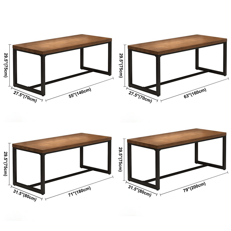 Industrial Rectangle Dining Table Pine Solid Wood Table with Trestle Base for Home Kitchen Dinner Clearhalo ' dining_table' 'Dining Tables & Seating' 'Dining Tables' 'furn' 'furn_dining_table' 'Furniture' 'furniture_dining_table' 'Kitchen & Dining Furniture' 'kitchen&dining_furn' 'kitchen' 'kitchen_dining_table' 3724203