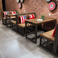 Industrial Solid Wood Dining Table Brown Rectangle Table with Black Frame for Dinning Room Clearhalo ' dining_table' 'Dining Tables & Seating' 'Dining Tables' 'furn' 'furn_dining_table' 'Furniture' 'furniture_dining_table' 'Kitchen & Dining Furniture' 'kitchen&dining_furn' 'kitchen' 'kitchen_dining_table' 3724220