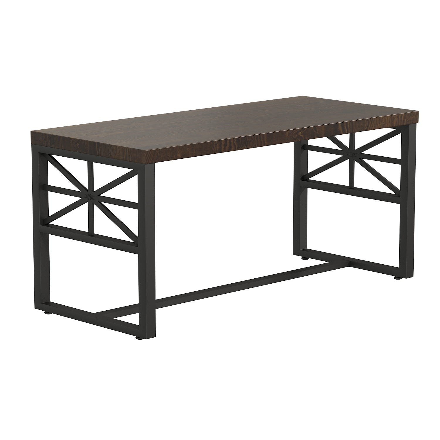 Industrial Solid Wood Dining Table Brown Rectangle Table with Black Frame for Dinning Room Without Chairs Clearhalo ' dining_table' 'Dining Tables & Seating' 'Dining Tables' 'furn' 'furn_dining_table' 'Furniture' 'furniture_dining_table' 'Kitchen & Dining Furniture' 'kitchen&dining_furn' 'kitchen' 'kitchen_dining_table' 3724223