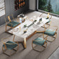 Modern Luxury Rectangle Dining Table Sintered Stone Dining Table with Trestle Base Clearhalo ' dining_table' 'Dining Tables & Seating' 'Dining Tables' 'furn' 'furn_dining_table' 'Furniture' 'furniture_dining_table' 'Kitchen & Dining Furniture' 'kitchen&dining_furn' 'kitchen' 'kitchen_dining_table' 3724234