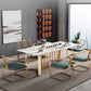 Modern Luxury Rectangle Dining Table Sintered Stone Dining Table with Trestle Base Clearhalo ' dining_table' 'Dining Tables & Seating' 'Dining Tables' 'furn' 'furn_dining_table' 'Furniture' 'furniture_dining_table' 'Kitchen & Dining Furniture' 'kitchen&dining_furn' 'kitchen' 'kitchen_dining_table' 3724237