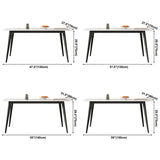 Contemporary Style Sintered Stone Dining Table Rectangular 4 Legs Table in White Clearhalo ' dining_table' 'Dining Tables & Seating' 'Dining Tables' 'furn' 'furn_dining_table' 'Furniture' 'furniture_dining_table' 'Kitchen & Dining Furniture' 'kitchen&dining_furn' 'kitchen' 'kitchen_dining_table' 3724276