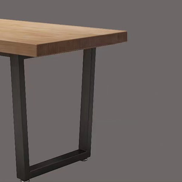Industrial Pine Solid Wood Dining Table Brown Rectangle Table with Sled Base for Dinning Room Clearhalo ' dining_table' 'Dining Tables & Seating' 'Dining Tables' 'furn' 'furn_dining_table' 'Furniture' 'furniture_dining_table' 'Kitchen & Dining Furniture' 'kitchen&dining_furn' 'kitchen' 'kitchen_dining_table' 3724283