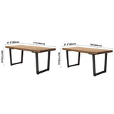 Industrial Pine Solid Wood Dining Table Brown Rectangle Table with Sled Base for Dinning Room Clearhalo ' dining_table' 'Dining Tables & Seating' 'Dining Tables' 'furn' 'furn_dining_table' 'Furniture' 'furniture_dining_table' 'Kitchen & Dining Furniture' 'kitchen&dining_furn' 'kitchen' 'kitchen_dining_table' 3724288
