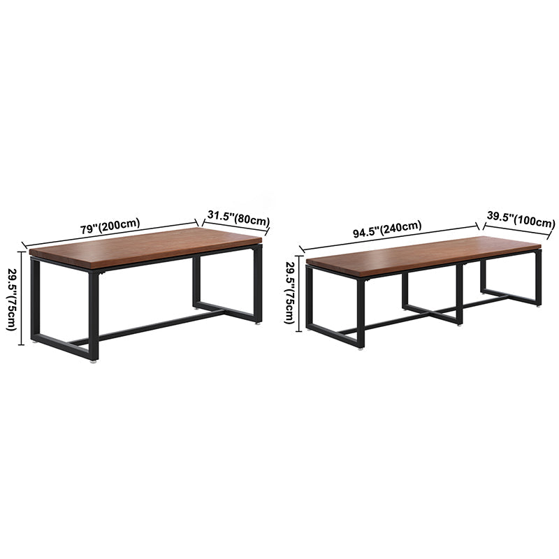 Industrial Rectangle Dining Table Pine Solid Wood Table with Trestle Base Clearhalo ' dining_table' 'Dining Tables & Seating' 'Dining Tables' 'furn' 'furn_dining_table' 'Furniture' 'furniture_dining_table' 'Kitchen & Dining Furniture' 'kitchen&dining_furn' 'kitchen' 'kitchen_dining_table' 3724303
