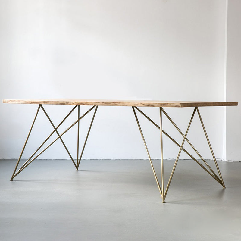 Industrial Dining Site Table Pine Solid Wood Dining Room Home Furniture Gold Without Chairs Clearhalo ' dining_table' 'Dining Tables & Seating' 'Dining Tables' 'furn' 'furn_dining_table' 'Furniture' 'furniture_dining_table' 'Kitchen & Dining Furniture' 'kitchen&dining_furn' 'kitchen' 'kitchen_dining_table' 3724307
