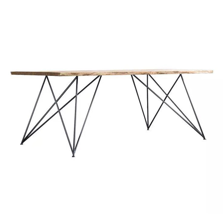 Industrial Dining Site Table Pine Solid Wood Dining Room Home Furniture Black Without Chairs Clearhalo ' dining_table' 'Dining Tables & Seating' 'Dining Tables' 'furn' 'furn_dining_table' 'Furniture' 'furniture_dining_table' 'Kitchen & Dining Furniture' 'kitchen&dining_furn' 'kitchen' 'kitchen_dining_table' 3724309