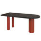 Solid Wood Contemporary Free Form Table Solid Wood Top Table for Dining Room Black-Red Without Chairs Clearhalo ' dining_table' 'Dining Tables & Seating' 'Dining Tables' 'furn' 'furn_dining_table' 'Furniture' 'furniture_dining_table' 'Kitchen & Dining Furniture' 'kitchen&dining_furn' 'kitchen' 'kitchen_dining_table' 3724316