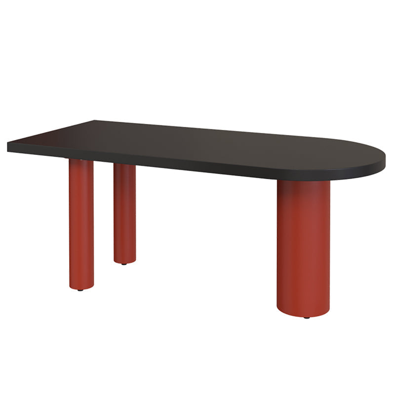 Solid Wood Contemporary Free Form Table Solid Wood Top Table for Dining Room Black-Red Without Chairs Clearhalo ' dining_table' 'Dining Tables & Seating' 'Dining Tables' 'furn' 'furn_dining_table' 'Furniture' 'furniture_dining_table' 'Kitchen & Dining Furniture' 'kitchen&dining_furn' 'kitchen' 'kitchen_dining_table' 3724316