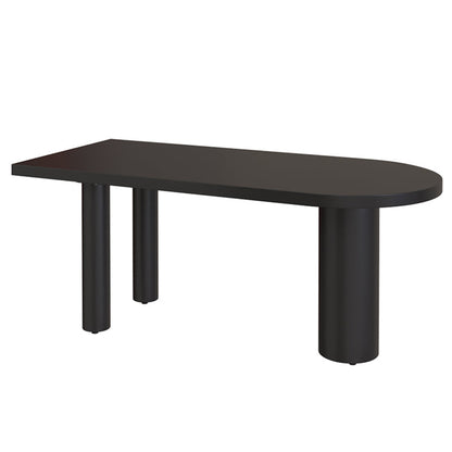 Solid Wood Contemporary Free Form Table Solid Wood Top Table for Dining Room Black Without Chairs Clearhalo ' dining_table' 'Dining Tables & Seating' 'Dining Tables' 'furn' 'furn_dining_table' 'Furniture' 'furniture_dining_table' 'Kitchen & Dining Furniture' 'kitchen&dining_furn' 'kitchen' 'kitchen_dining_table' 3724317