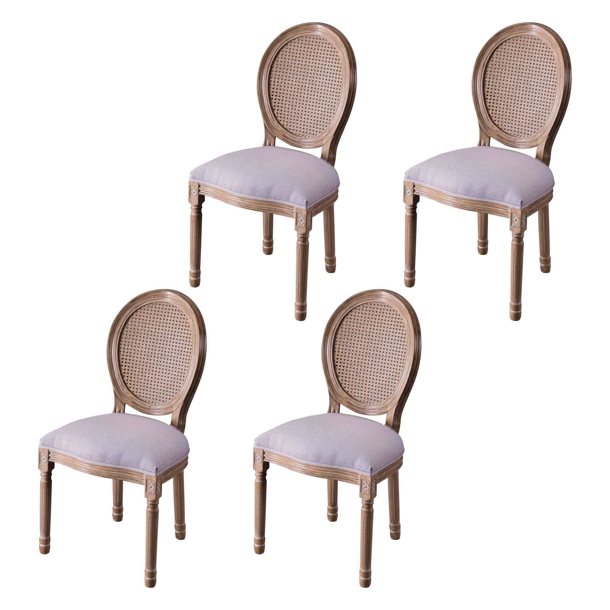 Upholstered Armless Dining Chairs King Louis Back Side Chair with Wood Legs Light Gray 4 Piece Set Clearhalo ' kitchen&dining_furn' 'Dining Chairs' 'Dining Tables & Seating' 'dining_chair' 'furn' 'furn_dining_chair' 'Furniture' 'furniture_dining_chair' 'Kitchen & Dining Furniture' 'kitchen' 3724343
