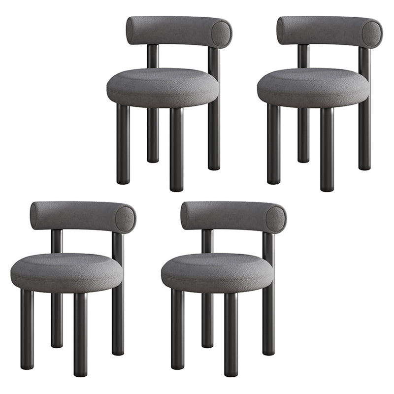 Modern Style Side Chair Indoor Multicolor Open Back Metal Dining Room Chair Dark Gray 4 Piece Set Clearhalo ' kitchen&dining_furn' 'Dining Chairs' 'Dining Tables & Seating' 'dining_chair' 'furn' 'furn_dining_chair' 'Furniture' 'furniture_dining_chair' 'Kitchen & Dining Furniture' 'kitchen' 3724358