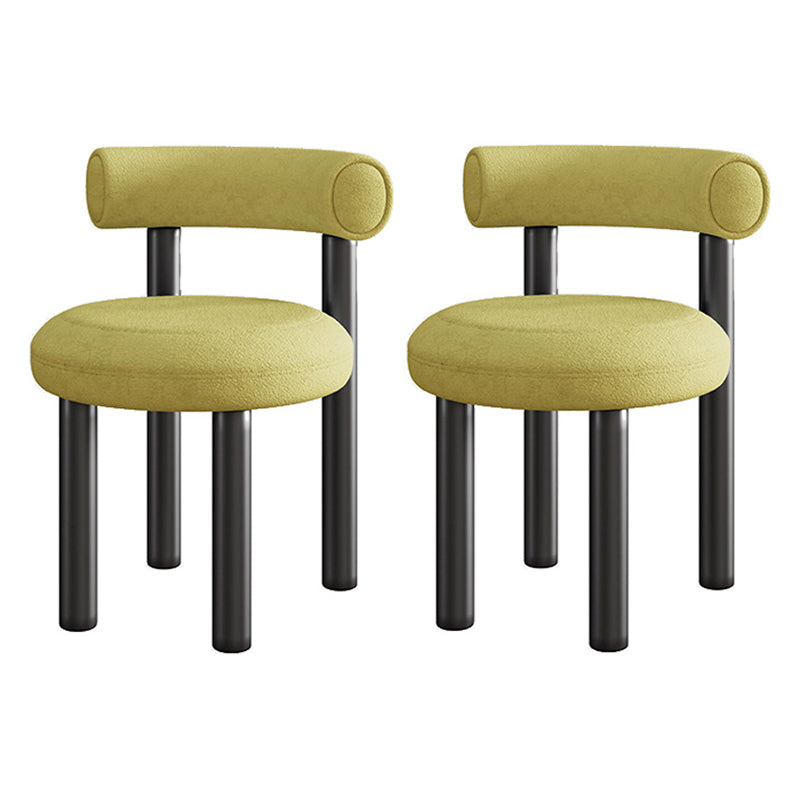 Modern Style Side Chair Indoor Multicolor Open Back Metal Dining Room Chair Yellow 2 Piece Set Clearhalo ' kitchen&dining_furn' 'Dining Chairs' 'Dining Tables & Seating' 'dining_chair' 'furn' 'furn_dining_chair' 'Furniture' 'furniture_dining_chair' 'Kitchen & Dining Furniture' 'kitchen' 3724380