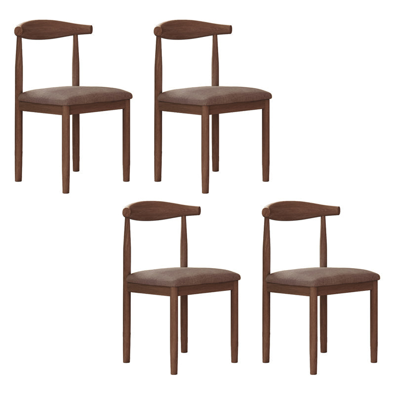 Modern Style Metal Chair Open Back Side Kitchen Dining Room Chairs Set Walnut Dark Brown 4 Piece Set Clearhalo ' kitchen&dining_furn' 'Dining Chairs' 'Dining Tables & Seating' 'dining_chair' 'furn' 'furn_dining_chair' 'Furniture' 'furniture_dining_chair' 'Kitchen & Dining Furniture' 'kitchen' 3724390