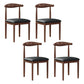 Modern Style Metal Chair Open Back Side Kitchen Dining Room Chairs Set Walnut Black 4 Piece Set Clearhalo ' kitchen&dining_furn' 'Dining Chairs' 'Dining Tables & Seating' 'dining_chair' 'furn' 'furn_dining_chair' 'Furniture' 'furniture_dining_chair' 'Kitchen & Dining Furniture' 'kitchen' 3724395