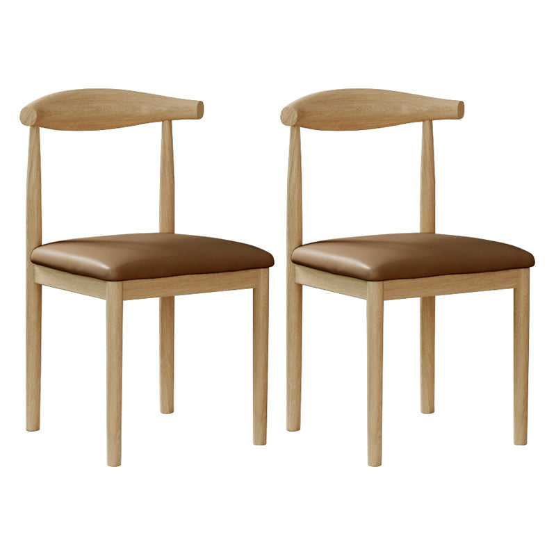 Modern Style Metal Chair Open Back Side Kitchen Dining Room Chairs Set Natural Brown 2 Piece Set Clearhalo ' kitchen&dining_furn' 'Dining Chairs' 'Dining Tables & Seating' 'dining_chair' 'furn' 'furn_dining_chair' 'Furniture' 'furniture_dining_chair' 'Kitchen & Dining Furniture' 'kitchen' 3724403