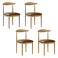 Modern Style Metal Chair Open Back Side Kitchen Dining Room Chairs Set Natural Brown 4 Piece Set Clearhalo ' kitchen&dining_furn' 'Dining Chairs' 'Dining Tables & Seating' 'dining_chair' 'furn' 'furn_dining_chair' 'Furniture' 'furniture_dining_chair' 'Kitchen & Dining Furniture' 'kitchen' 3724406